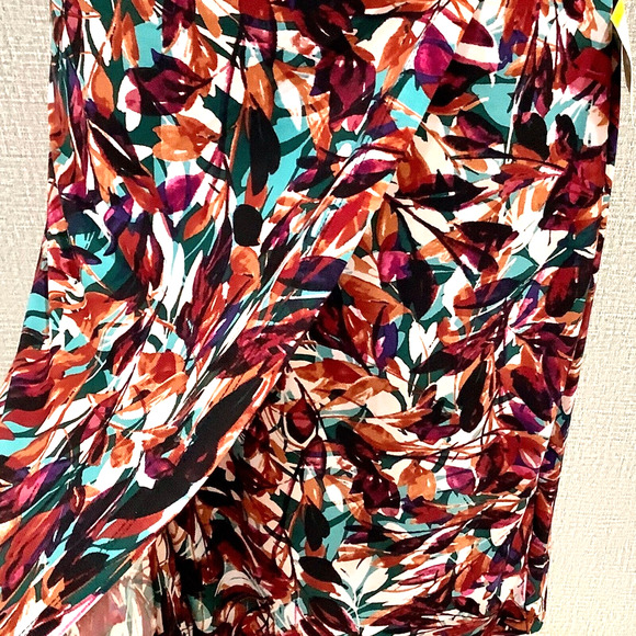 Anne Klein Women's Pull On Skirt sz M Floral Multicolor Leaves NWT - Picture 5 of 10